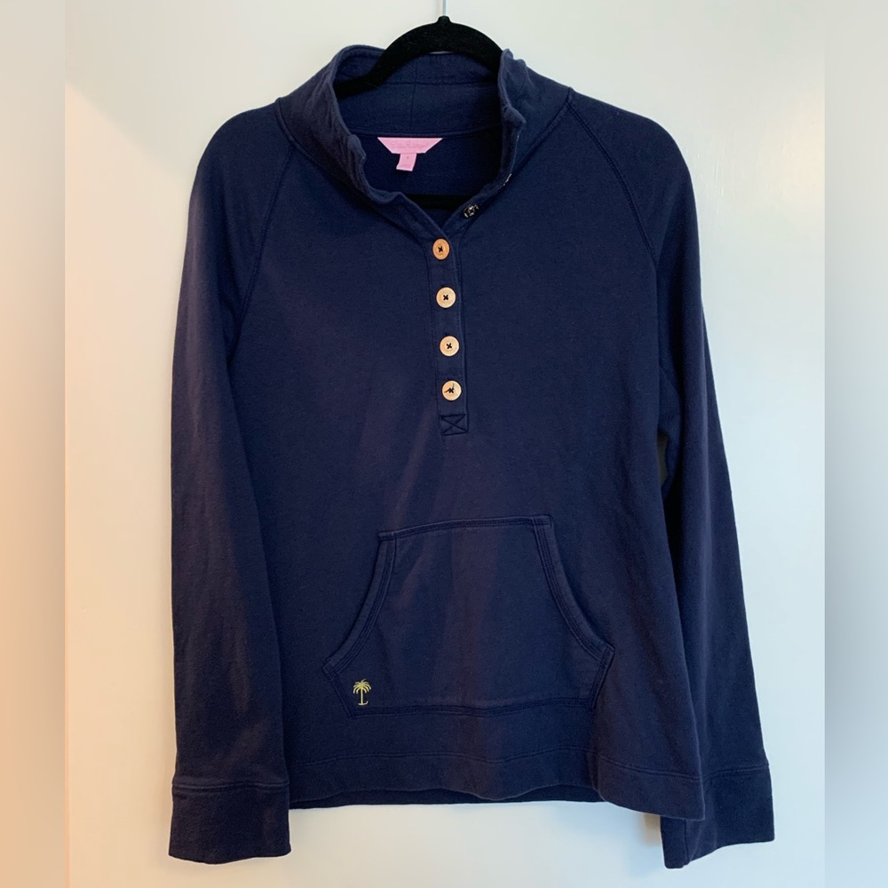 Lilly Pulitzer Navy Captain Popover Pullover